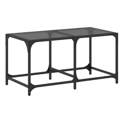 (black, 78.5 x x cm) vidaXL Coffee Table with Transparent Glass Top End Table Side Table Steel