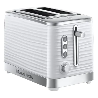 White Inspire High Gloss Plastic Two Slice Toaster Variable Browning Control