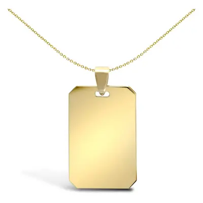 Jewelco London Solid 9ct Yellow Gold Dog Tag Pendant - JPD299