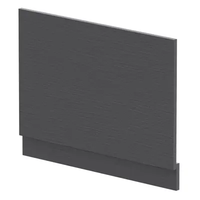 750mm Edge/Power Straight End Bath Panel & Plinth - Textured Woodgrain Graphite Grey