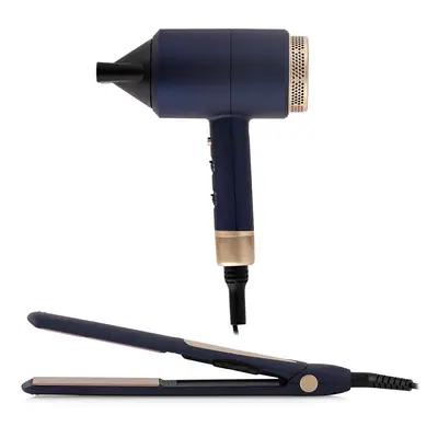 Gift Hair Dryer & Straightener Twilight Blue and Champagne