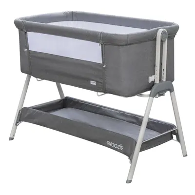 (Storm Grey) Kinder Valley Snoozie Bedside Crib | Co Sleeper Baby Cot