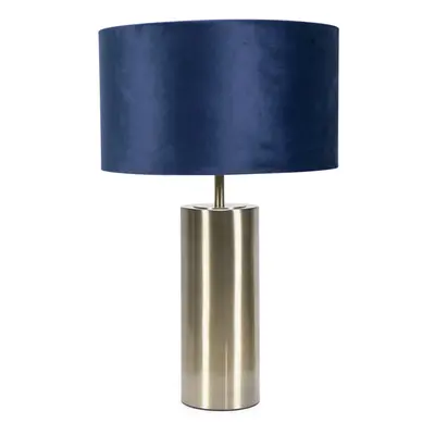 ValueLights Lexy Navy Velvet Shade with Gold Dimmer Touch Table Lamp