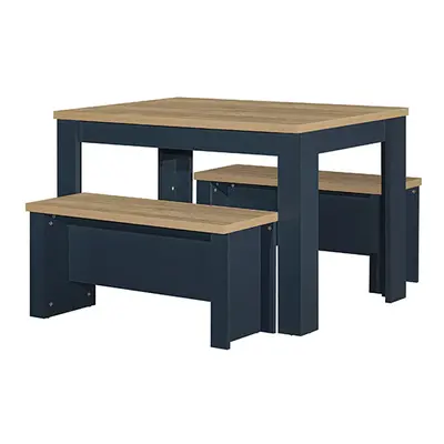 Harper Navy Dining Table & bench set