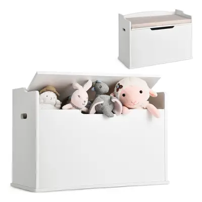 Wooden Toy Box Lift-Top Storage Chest with Seating Bench Storage Box