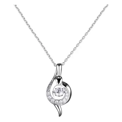 Sterling Silver Pendant Rotatable Zirconia Sparkle Pendant Necklace Inch