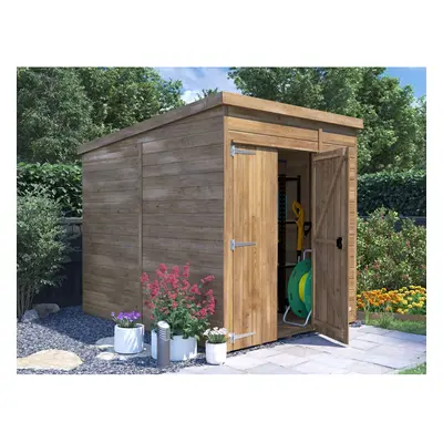 Dunster House Wooden Garden Shed 1.8m x 2.4m Overlord with Pent Roof