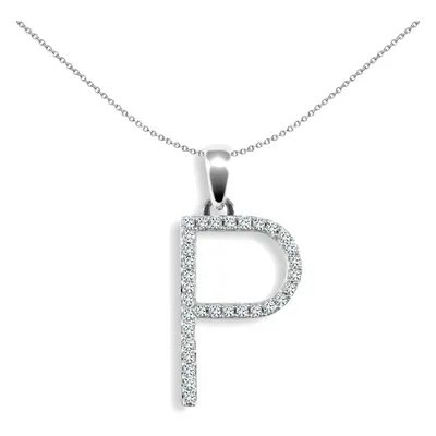 Jewelco London Ladies Solid 9ct White Gold Pave Set Round G SI 0.16ct Diamond Elegant Block Init