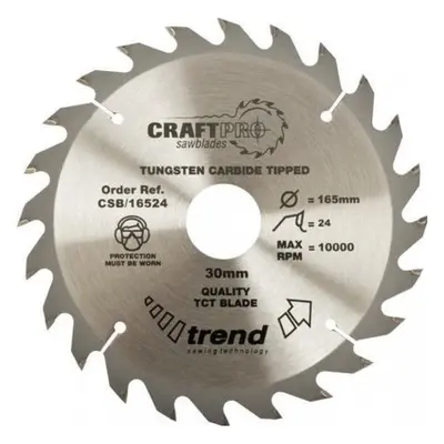 Trend CSB/30024 Craft Pro Rip TCT Circular Saw Blade, 300mm x Teeth x 30mm Bore, Tungsten Carbid