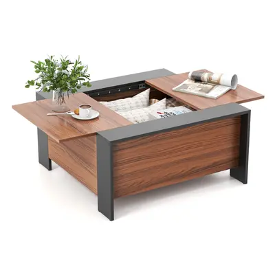 92cm Coffee Table w/Sliding Top Square Center Table Extendable Cocktail TeaTable