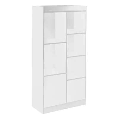 (White, Tall) Wooden Bookcases | Tall or Wide Storage Rack Units