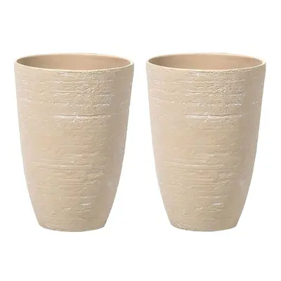 Set of Plant Pots x x cm Beige CAMIA