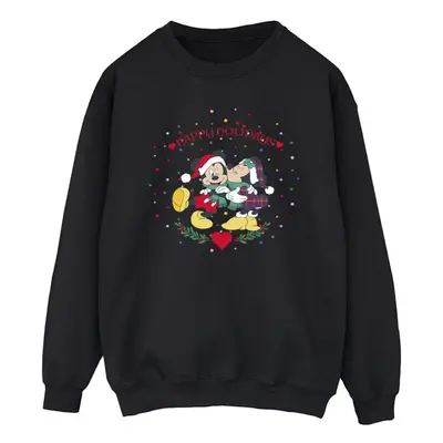 (5XL, Black) Disney Mens Mickey Mouse Mickey Minnie Christmas Sweatshirt