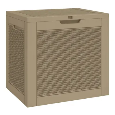 (light brown) vidaXL Garden Storage Box Outdoor Deck Tool Storage Box Table Polypropylene