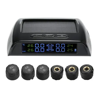 Wireless Solar Power TPMS Tire Pressure Monitoring System RV Truck with External Sensors