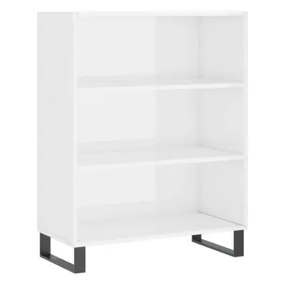 (high gloss white) vidaxL Shelf Cabinet Bookcase Display Shelf Concrete Grey Engineered Wood