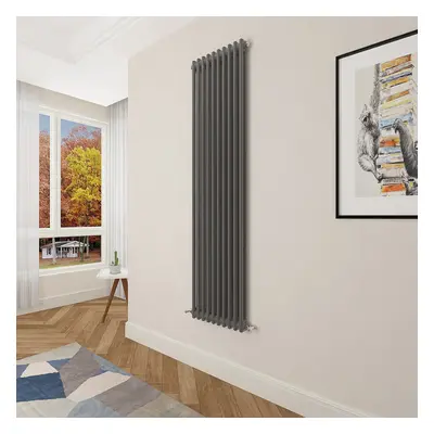 (1800x470mm Column) Designer cast iron radiator anthracite all sizes