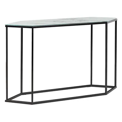 Console Table PERRIN Tempered Glass White Marble