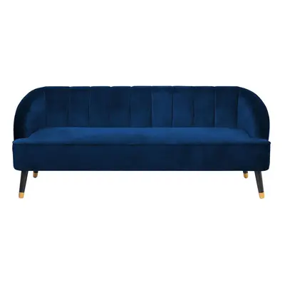 3 Seater Velvet Sofa Navy Blue ALSVAG