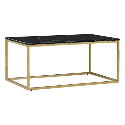 Coffee Table DELANO Marble Effect Gold