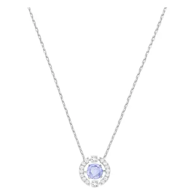 Swarovski Women's Sparkling Dance Round Necklace, Stunning Necklace with Crystals, Rhodium Plate