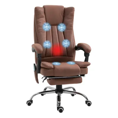 Vinsetto High Back Office Chair with Vibration Massage and Heat, Brown