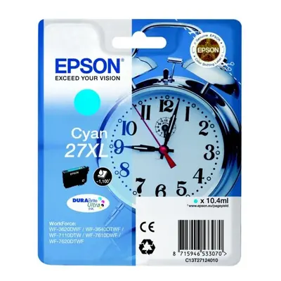 Epson C13T27124012 (27XL) Ink cartridge cyan, 1.1K pages, 10ml