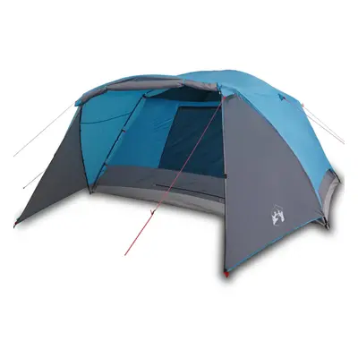 vidaXL Camping Tent with Porch 4-Person Lightweight Dome Tent Blue Waterproof