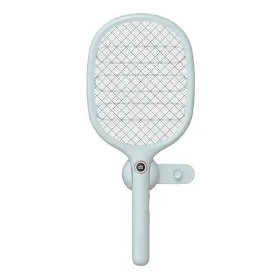 (Grey) 2-in-1 Electric Fly Mosquito Swatter 1800mAh USB/Magnetic Rechargeable 3-Layer Safety Mes