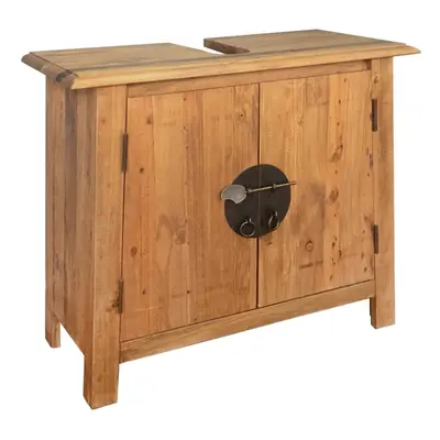 vidaXL Solid Recycled Pinewood Bathroom Vanity Cabinet 70x32x63cm Storage Unit