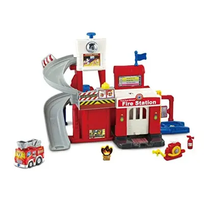 Toot-Toot Drivers Fire Station, Car Playset Includes Fire Engine Toy Car, Vehicle Tracks for Kid