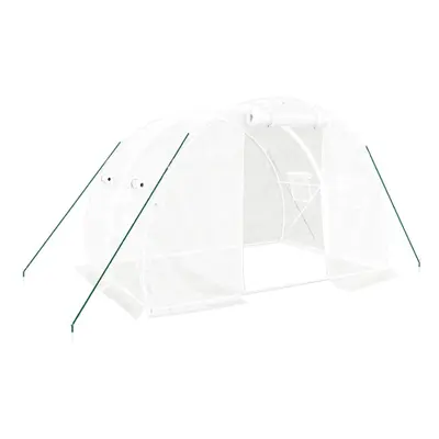 vidaXL Greenhouse Walk in Greenhouse Grow House with Steel Frame White mÂ²