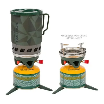 HIGHLANDER CP241 BLADE FAST BOIL MK 1.1L GAS CAMPING STOVE WITH POT STAND OLIVE GREEN