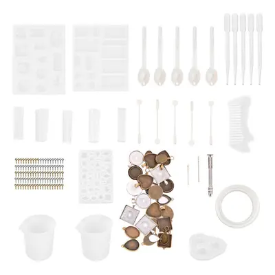 151Pcs Silicone Mould Resin Silicone Resin DIY Bracelet Pendant Resin Casting Molds Tools Set Fo