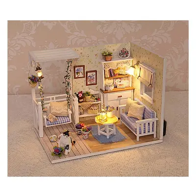 1:24 Wooden DIY Handmade Assemble Doll House Miniature Furniture Kit Education Toy with Dust Pro