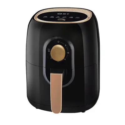 (Black, Standard) 1350W 5L Air Fryer Oil Free Double Button Timing Tempering Cycle Heating Intel