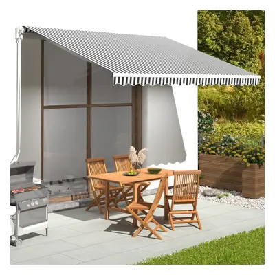 vidaXL Replacement Fabric for Awning Anthracite and White 4x3.5 m Lawn Canopy