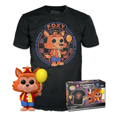 (L) Funko Set Figure POP & Tee Five Nights At Freddys Ballon Foxy Exclusive