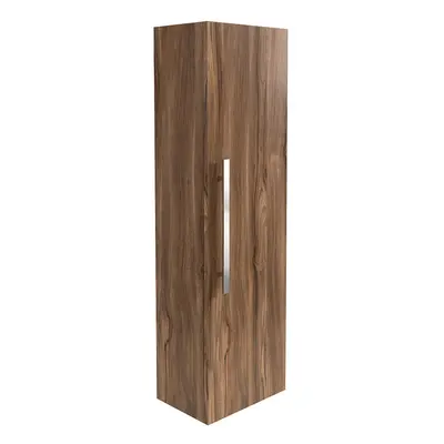 NRG Modern Tall Bathroom Wall Hung Storage Cabinet Walnut 1200mm Furniture Unit