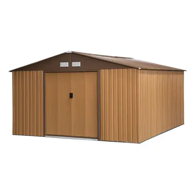 Outsunny 2-Door Galvanised Metal Garden Shed