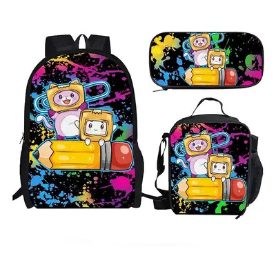 s Backpack Lankybox Bag -piece Lunch Bag Shoulder Bag Student Pencil Case