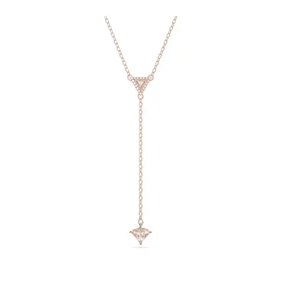 Swarovski Ortyx Y Triangle Cut White Rose Gold-Tone Plated