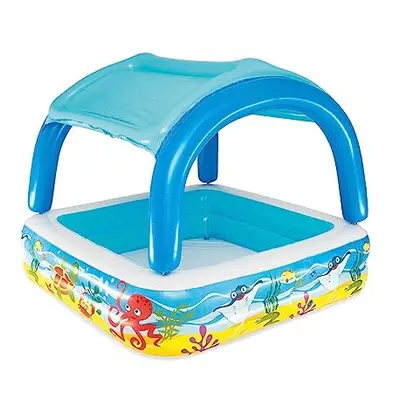 Bestway Inflatable Paddling Pool | Kids, Toddler Outdoor Garden Paddling Pool with Shade, Canopy