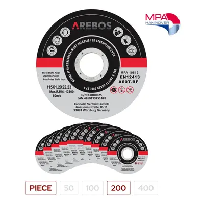 AREBOS Metal Cutting Discs | Stainless Steel Cutting Discs | x 1.2 x 22.23 mm | For Angle Grinde