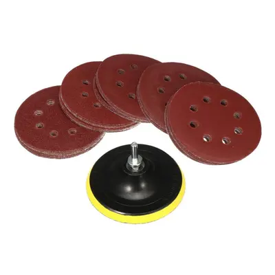 50pcs 125mm Sanding Disc Sandpaper with Backing Pads Grinder Sanders Drill Adaptor Polishing Pad