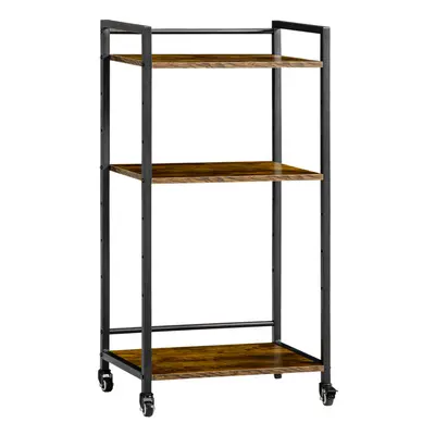 HOMCOM 3-Tier Printer Stand, Utility Cart, Rolling Trolley Adjustable Shelves