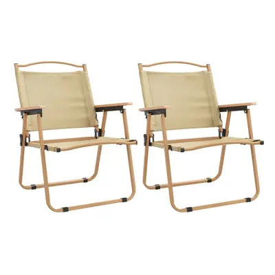 (beige, x x cm) vidaXL 2x Camping Chairs Oxford Fabric Multi Colours 54x43x59 cm/54x55x78 cm