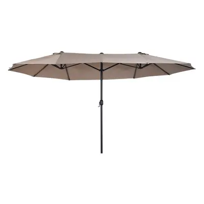 Outsunny 4.6M Garden Patio Umbrella Canopy Parasol Sun Shade w/o Base Tan