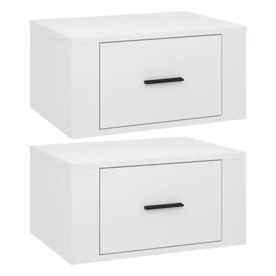 (High gloss white, x Bedside cabinet) vidaXL 1/2x Wall-mounted Bedside Cabinet Floating Bedside 