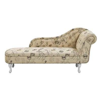 Right Hand Chaise Lounge Print Beige NIMES